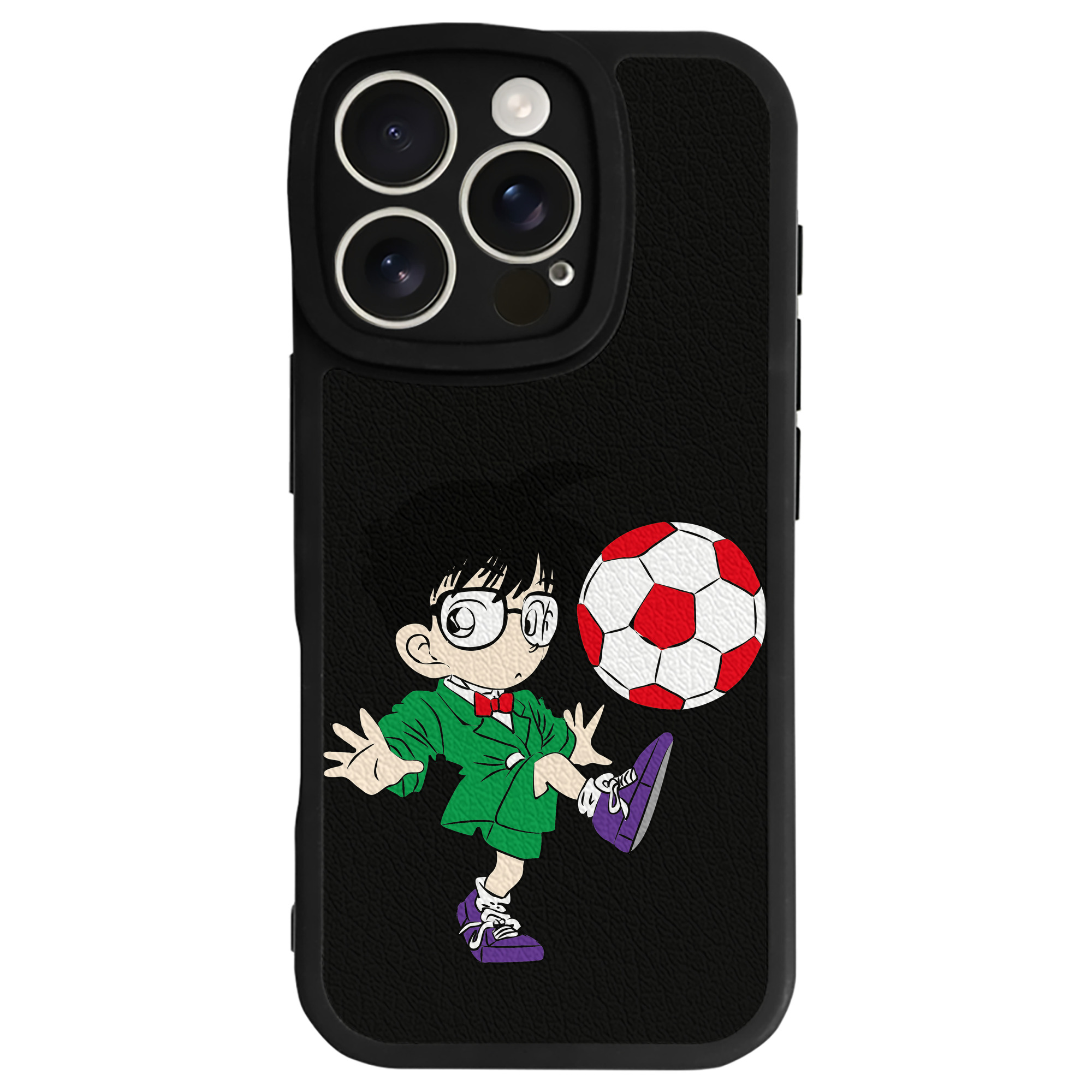 （画像用） 名探偵コナン 江戸川 コナン Detective Conan Conan Edogawa 【iPhone 16シリーズ対応】シリコンスマホケース（レザー調） 材質：シリコン